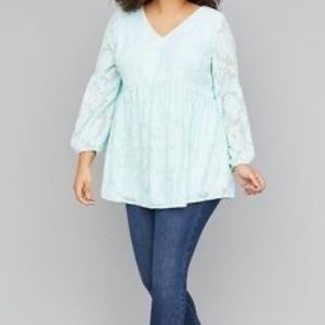 Lane Bryant  22/24 Blouson Babydoll icy morn